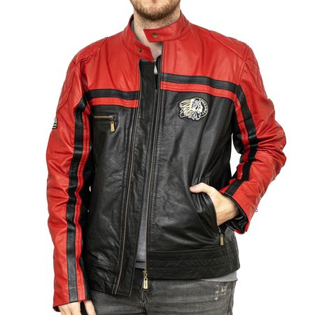 CAMPERA EMETT NEGRO Y ROJO