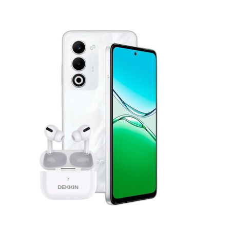Combo Oppo A5 4G 4+256GB Blanco + Auriculares Dekkin TWS Pro