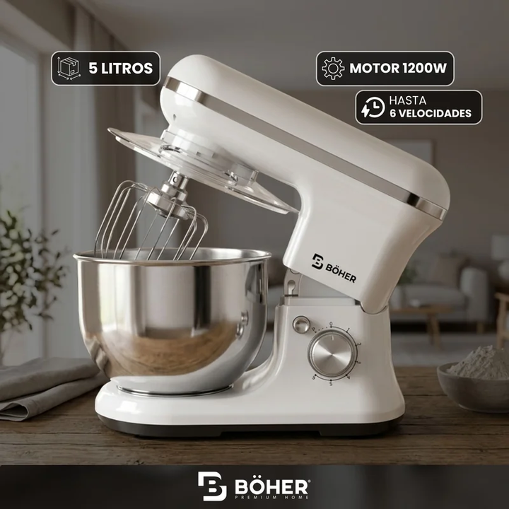 BATIDORA BOHER DE PIE BO-BP198 C/BOWL 5Lts. 220V BLANCA - Vista 4