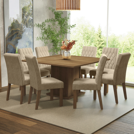 Juego De Comedor Madesa Leila Con Tapa De Madera 8 Sillas 02
