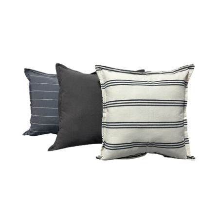 Combo 3 almohadones Tusor 40x40 - Diseño Gris mixto A