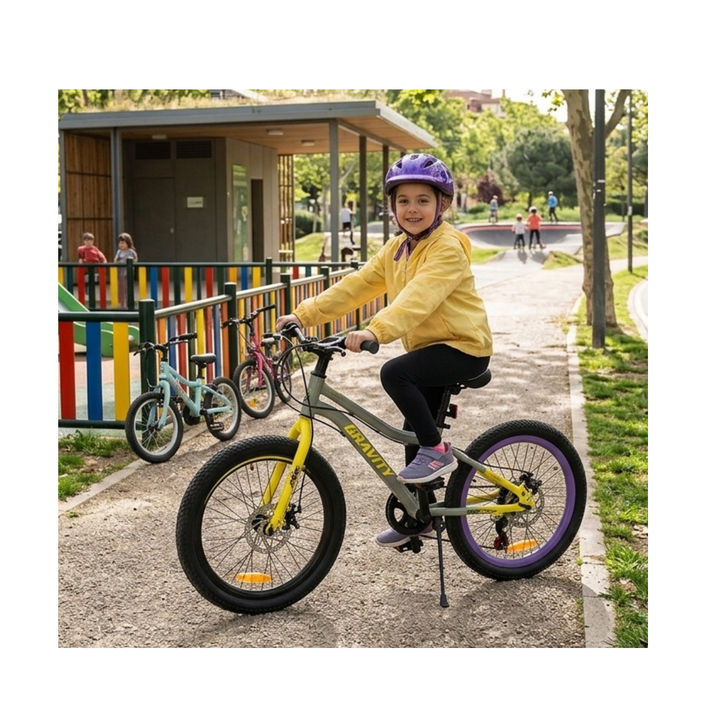 Bicicleta Gravity Roam R20 Infantil Gris Amarillo - Vista 3