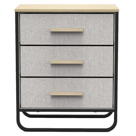Cajonera | Organizador Dalton 3 Cajones Gris Negro Madera 24202