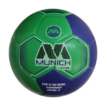 Pelota De Handball Munich Crobit Grip Pu Costura Hibrida Verde-azul 1