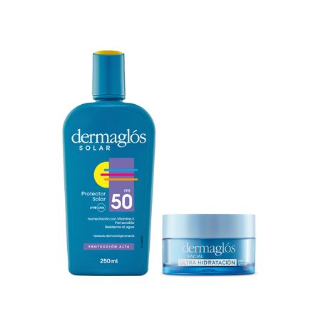 Dermaglos Set Solar Fps 50 + Crema Gel Ultra Hidratante