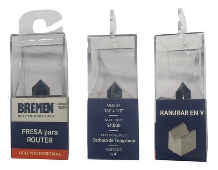 Fresa Bremen para Router Ranurar 1/4 x 1/2 Pulgada