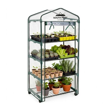Invernadero South Port By Gadnic 4 Estantes Estructura Acero Cobertor PVC Impermeable