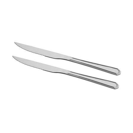 Cuchillo Parrillero Larhaus Paris Acero Inox X 12 Unidades Plateado