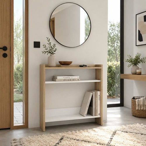 Recibidor Abierto DS Home Olmo Blanco 96x25x10 cm - Vista 3