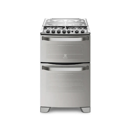 Cocina Electrolux 56cm Inox Doble Horno Multigas
