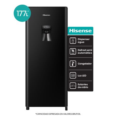 Heladera Single Door 177L Negra Hisense RL230WB4AU