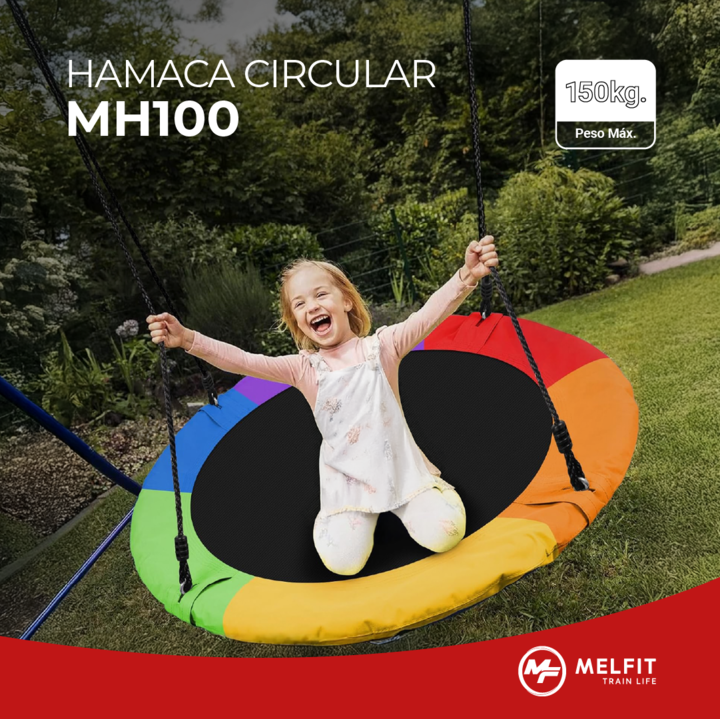 Hamaca Columpio Circular Colgante Melfit Niños Juegos Arbol Multicolor - Vista 4
