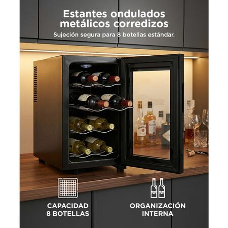 Cava De Vino Coolfroz Gadnic WCTE0008 8 Botellas Termoelectrica Display Led