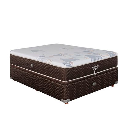 Colchón + Sommier Baulera Roomy Resortes 2 Plazas Springwall Magnetic 140x190x29 130kg