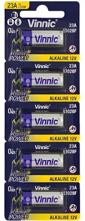 BLISTER DE PILAS VINNIC  ALCALINA 23A 12V X5 UNIDADES (L1028F)