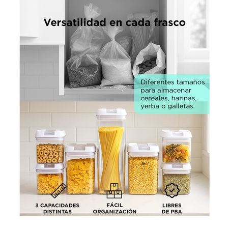 Set De 7 Contenedores Para Cocina Gadnic Con Tapa Hermética