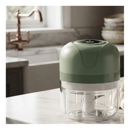 Picador Ajo Cebolla Verduras Portatil Recargable Usb 250ml Verde Musgo