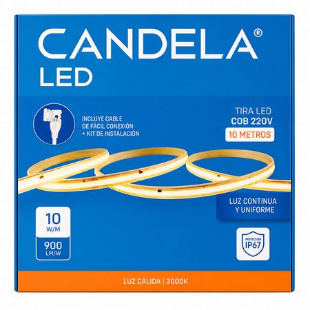 Tira LED COB 10m Luz Cálida Candela
