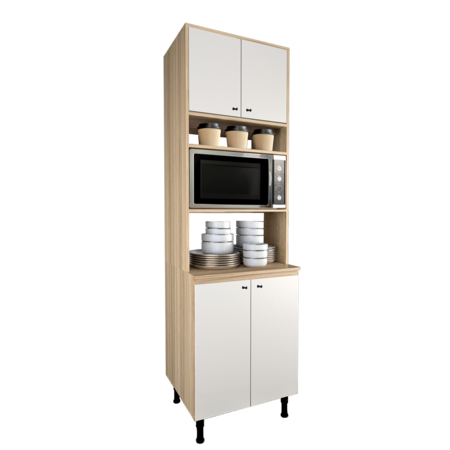 MUEBLE MULTIUSO DESPENSERO DE COCINA APARADOR PORTA HORNOS DE 4 PUERTAS MODERNO