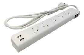 Regleta de 5 Tomas + 2 USB con Térmica Inteck Blanco 1,5 Metros
