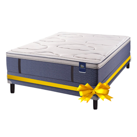 Promo Colchon Serta Pensilvania 2 Plazas 130x190 Pillow Espuma Inteligente + Sommier de Regalo
