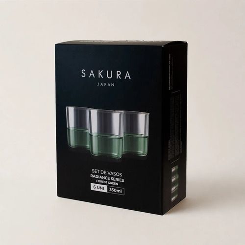 Set 6 Vasos Sakura Forest Green 350ml Radiance Series Verde - Vista 3