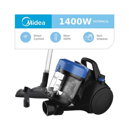 Aspiradora sin bolsa Midea Direct Cyclone 1400W
