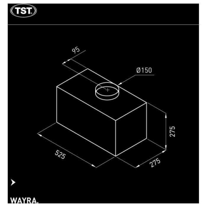 CAMPANA EMPOTRABLE TST WAYRA 83 CM - Vista 4