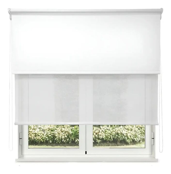 Cortina Roller Doble Blackout + Sunscreen Premium 120x120cm Shade Master - Vista 1