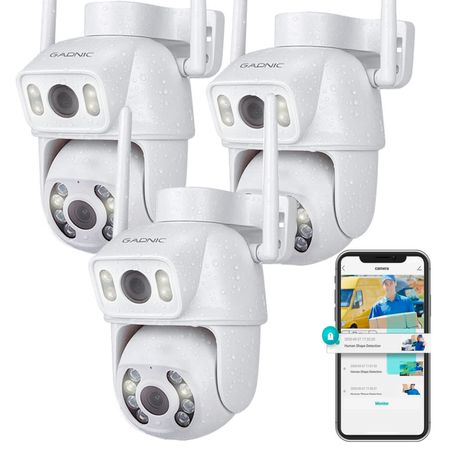 Kit 3 Cámaras De Seguridad Gadnic Doble Lente 4k