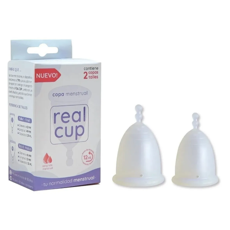 2 Copas menstrual Real Cup hipoalergénica reutilizable