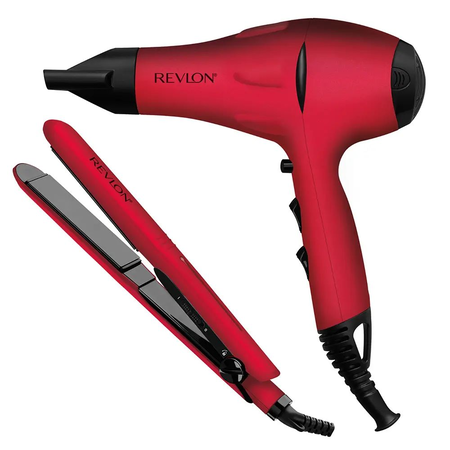 Combo Revlon Secador de Cabello 2000w + Planchita 210°c Rojo RVDR5230RLA2AV