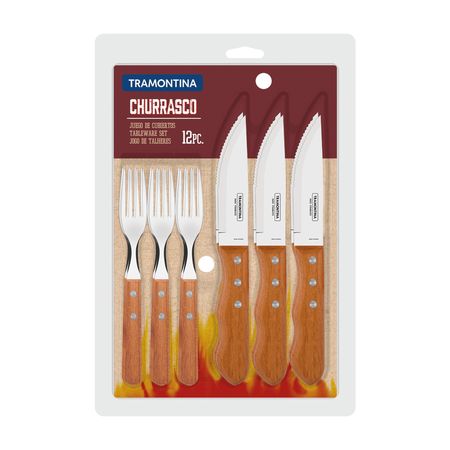 Juego De Cubiertos Asado 12 Pzs Jumbo Tramontina Churrasco