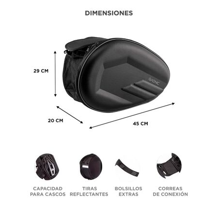 Bolso Doble Para Sillín de Moto Lateral Gadnic Impermeable 