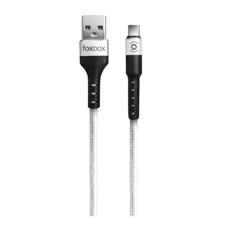 CABLE FOXBOX ROUND USB A TYPE-C, BLANCO, 1M (6958)
