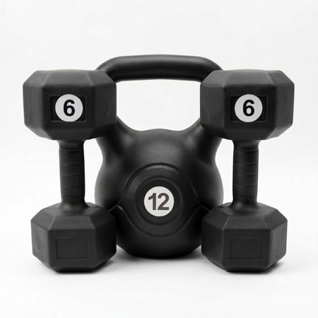 Combo Pesa Rusa 12 kg + Par de Mancuernas 6 kg