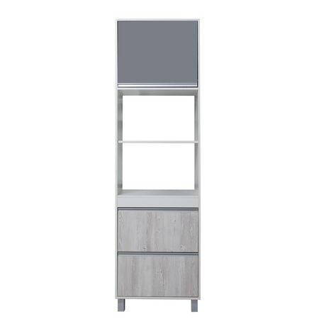 MUEBLE MULTIUSO PORTA HORNO 60 CM 1 PUERTA 2 CAJONES GRIS SORRENTO