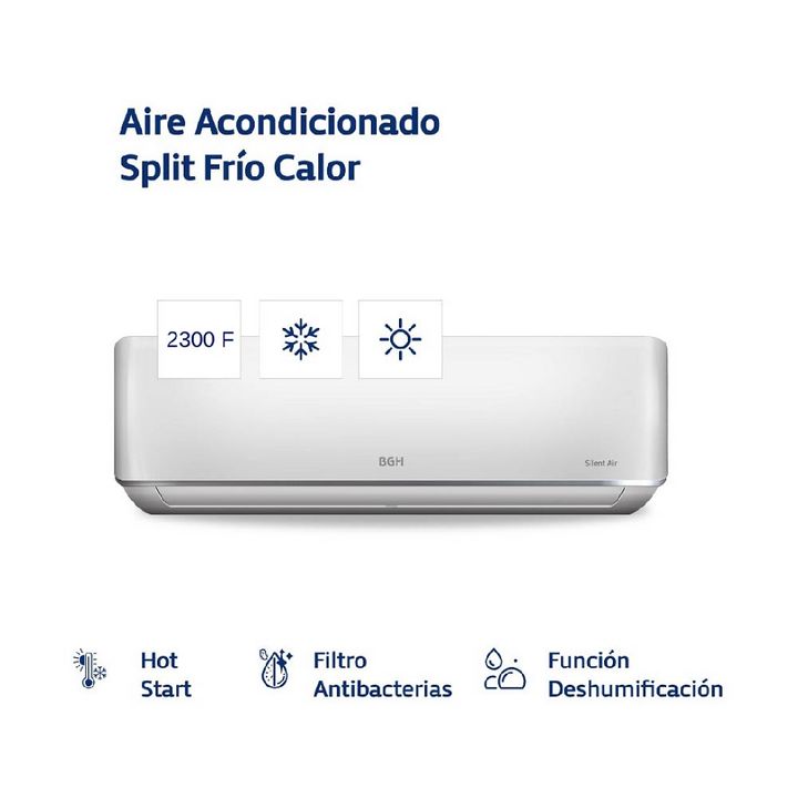Aire Acondicionado Split BGH 2600W Frio/Calor BS26WCHU - Vista 2