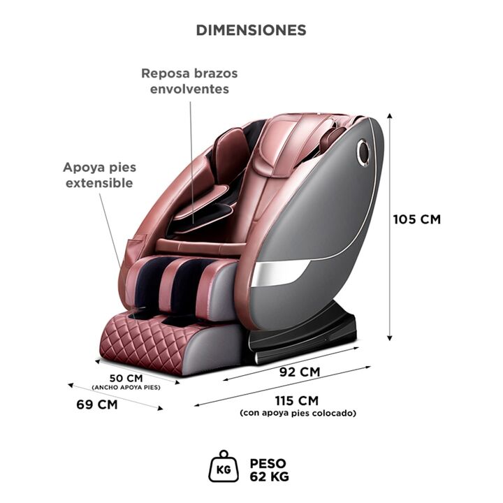 Sillón Masajeador Gadnic Titanium Masaje Cuerpo Completo Terapia De Calor Bt - Vista 6