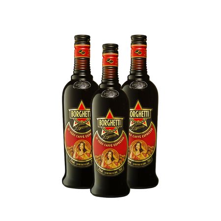 Licor de Cafe Expreso Borghetti 700 ml Caja x 3
