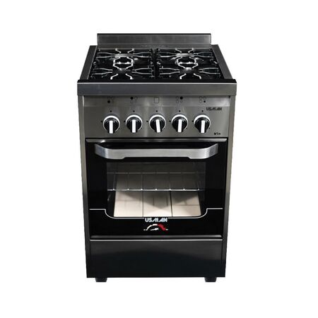 COCINA USMAN WIN 55 CM MULTIGAS 4 HORNALLAS PUERTA VIDRIO