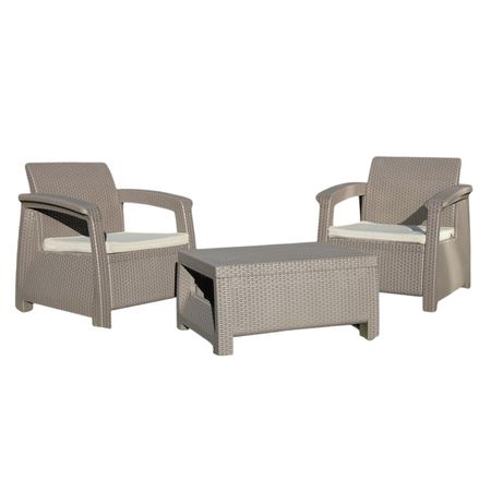 SET 2 SILLONES Y 1 MESA CAPUCHINO VOSS2000 ROMASET1CH