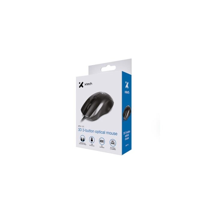 Mouse X-Tech Óptico Con Cable Res 800DPI - Vista 1