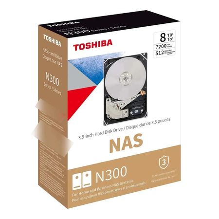 Disco Rigido Nas Toshiba N300 De 8 Tb Con 7200 Rpm Gris