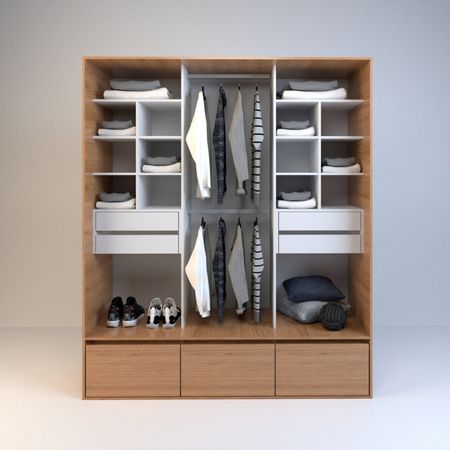 Vestidor 1,80m Alto 4 Cajones 3 Zapateros Olmo F. Everest Tables