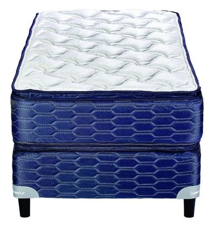 COLCHÓN Y SOMMIER SUAVESTAR ROCKSTAR 100x190 PILLOW-ESPUMA 1 1/2 PLAZA