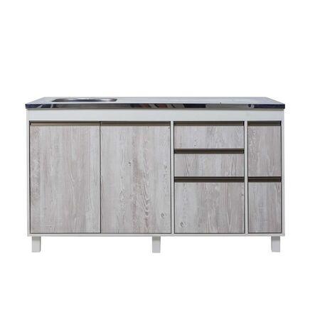 BAJO MESADA DE COCINA RICCHEZZE SORRENTO 140 CM 5 CAJONES