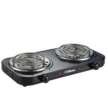 Anafe Portatil Electrico Lilliana Negro 2 Hornallas Aa912