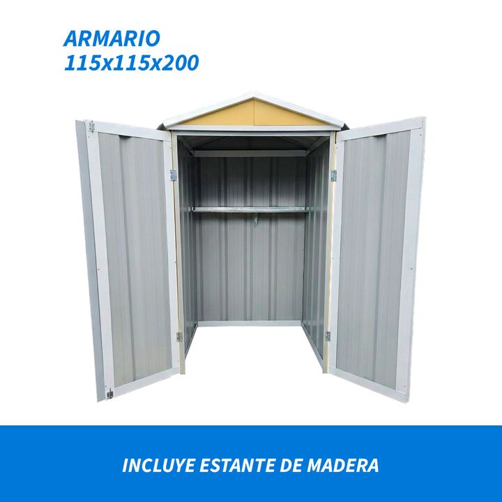 Armario Deposito Galpon de jardin 1x1x2 Arena + Estante Calibre 28 DON ACERO - Vista 3