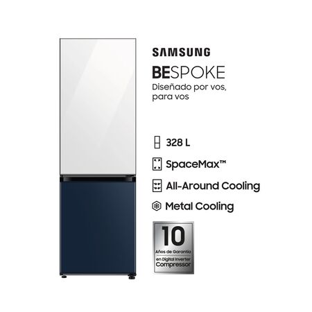 Heladera Samsung Bespoke 328LTS MIXED CLEAN White-Glam Navy